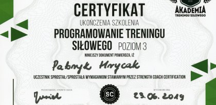 Programowanie w treningu siłowym- poziom 3